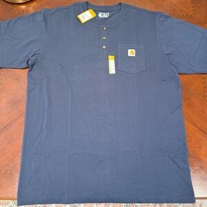 Carhartt Men's Dark Blue Short Sleeve Henley